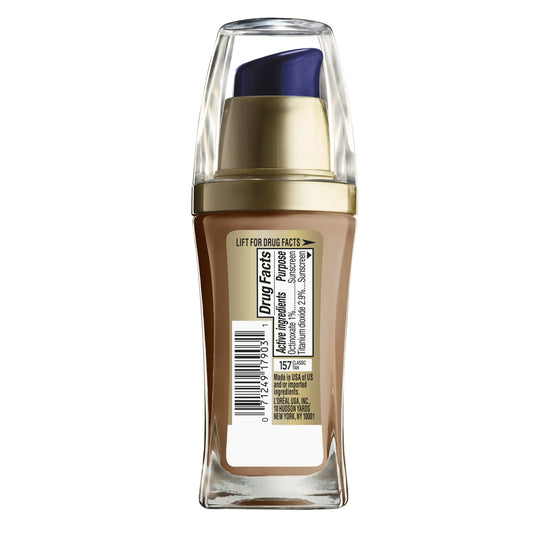 L'Oreal Paris Visible Lift Serum Foundation Makeup | 157 Classic Tan | 1 fl oz